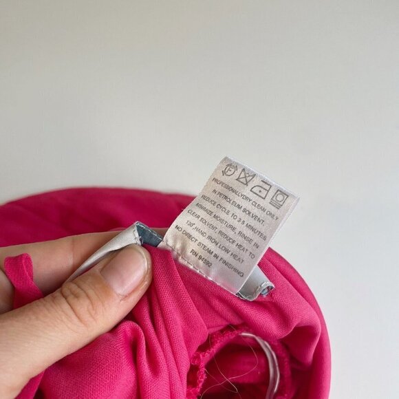 Nouvelle Amsale Spaghetti V-Neck Bridesmaid Maxi Long Dress Pink S Ruffle Formal - Picture 4 of 6